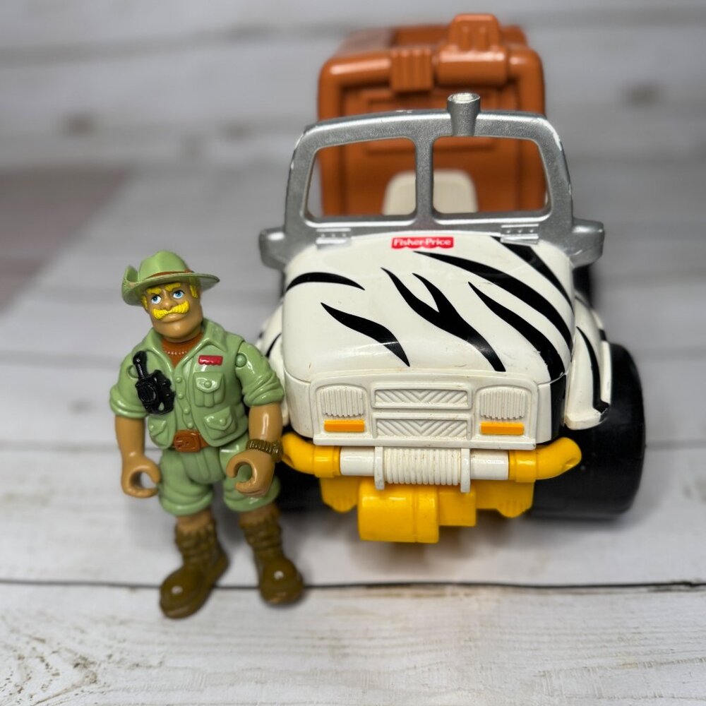 Fisher Price Adventure Jungle Zebra Truck & Safari Ranger Figure Works‎